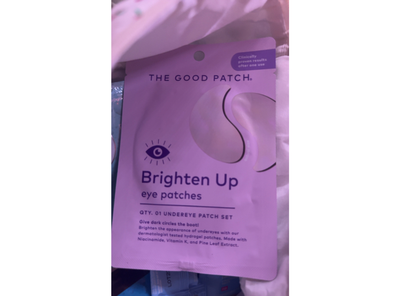 The Good Patch Brighten Up Eye Patches, Undereye Patch Set, Niacinamide, Vitamin K & Pine Leaf Extract, Pack of 2