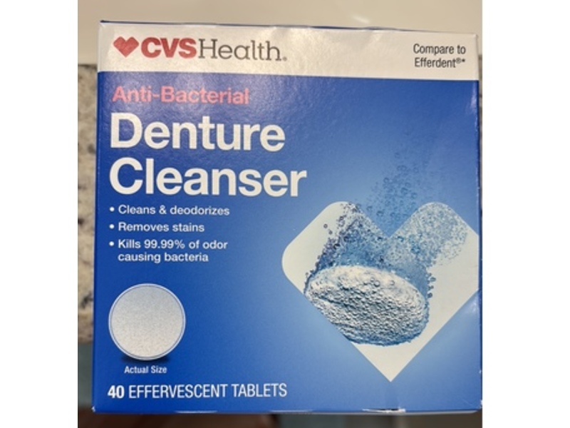 CVS Health Anti-Bacterial Denture Cleanser Tablets, 40 Count