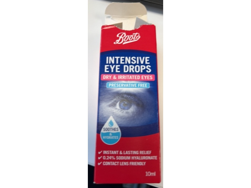 Boots Intensive Eye Drops, 10 mL