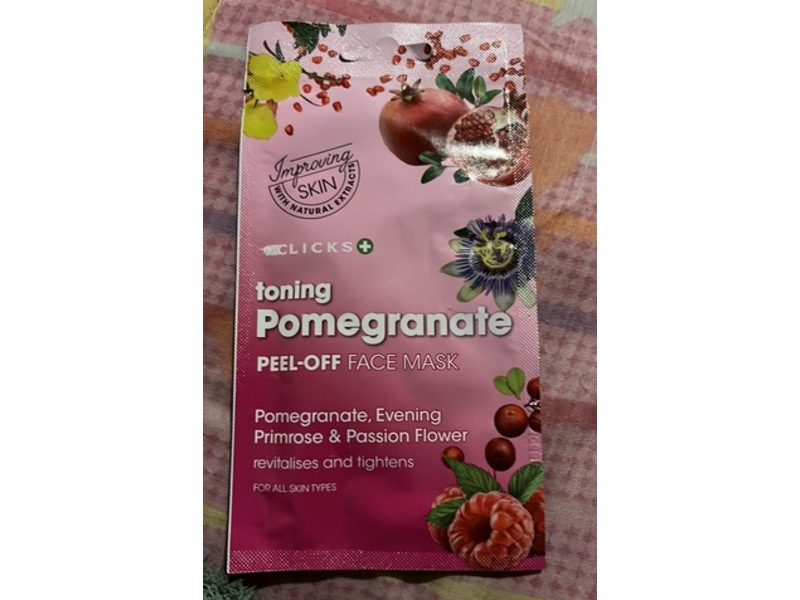 Clicks Toning Peel-Off Mask, Pomegranate, 10 mL