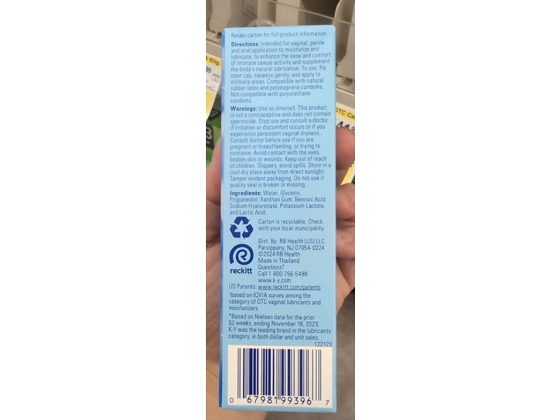 K-Y Natural Feeling Personal Lubricant, 2.5 fl oz/74 mL