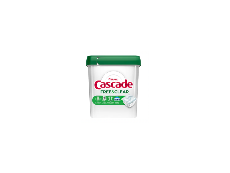 Cascade Dishwasher Detergent Pacs, Free & Clear, 25.3 oz/719 g, 47 Pacs