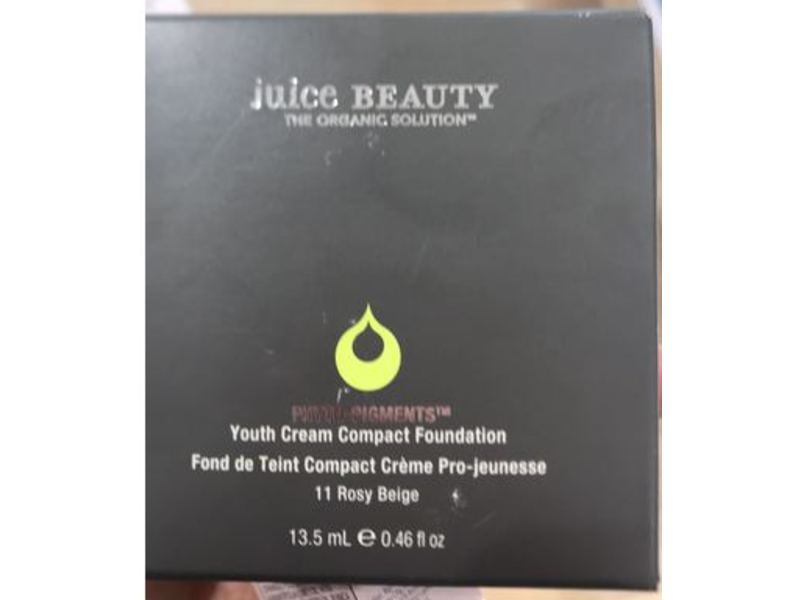 Juice Beauty Phyto Pigments Youth Cream Compact Foundation, 11 Rosy Beige, 0.46 fl oz /13.5 mL