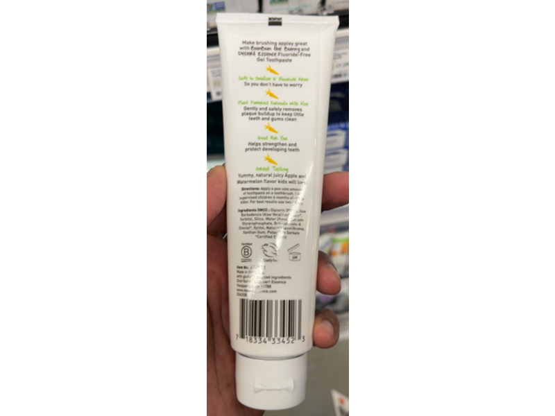 Desert Essence Fluoride Free Toothpaste Gel, Green Apple Watermelon, 4.7 oz/133 g
