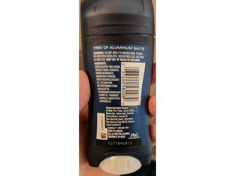 Secret Aluminum Free 24 Hr Odor Protection Deodorant, Rose + Geranium, 2.6 oz/73 g