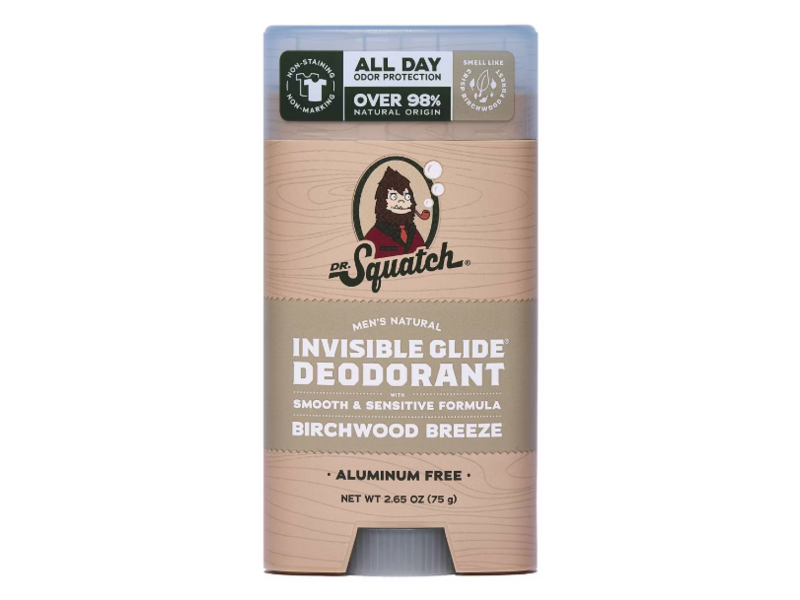 Dr. Squatch Invisible Glide Deodorant, Birchwood Breeze, 2.65 oz/75 g