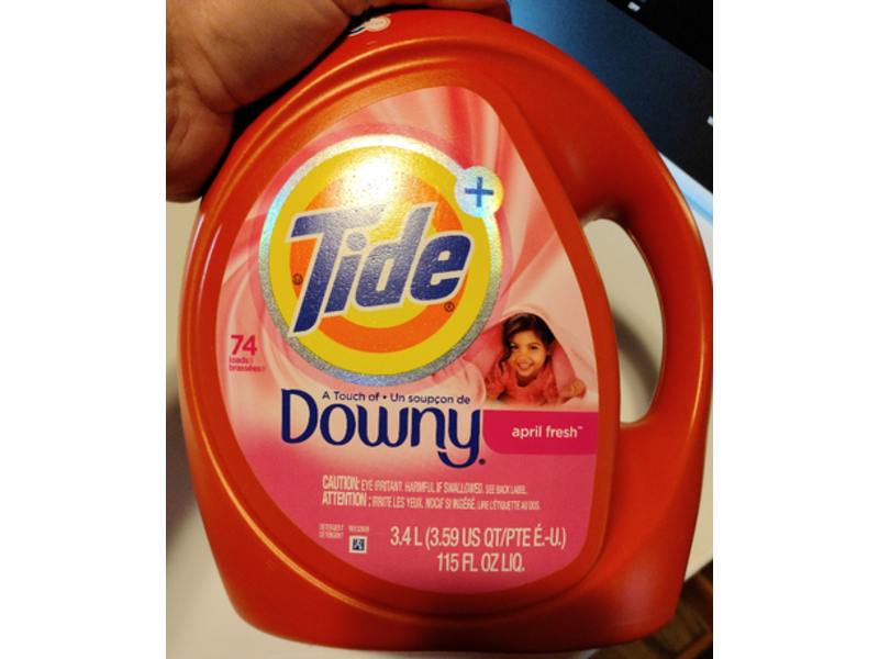 Tide Downy Liquid Laundry Detergent, April Fresh, 74 loads, 115 fl oz/3.4 L