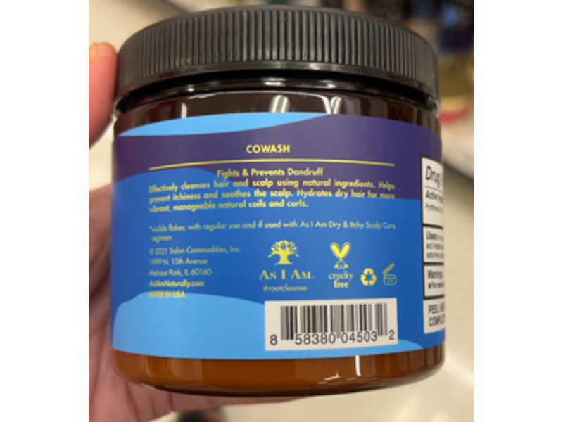 As I Am Dandruff Cowash, Olive & Tea Tree Oil, 16 oz/454 g