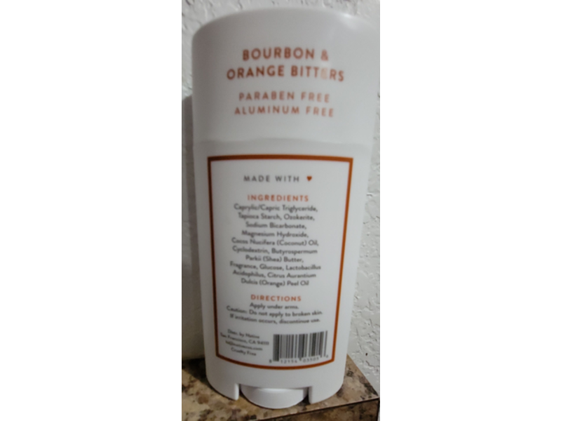 Native Deodorant, Bourbon & Orange Bitters, 2.65 oz/75 g