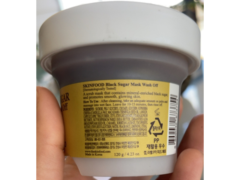 Skin Food Mask Wash Off, Black Sugar, 4.23 oz/120 g