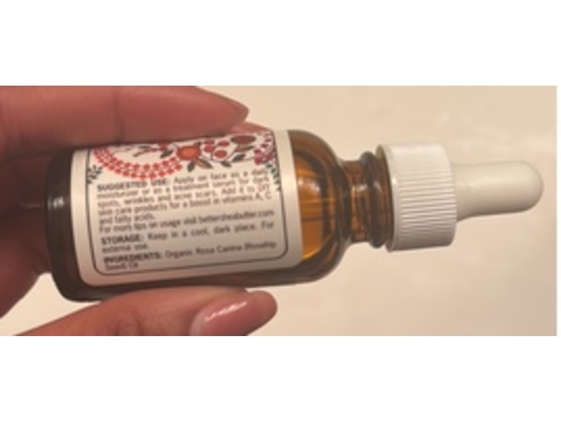 Better Shea Butter Organic Rosehip Oil, 1 oz/30 mL