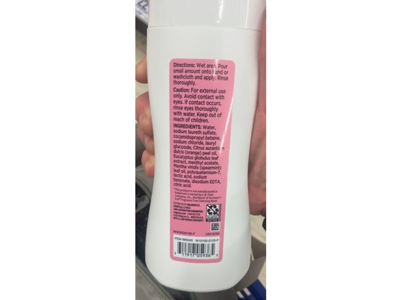 Walgreens Feminine Wash, Fragrance Free, 15 fl oz/443 mL