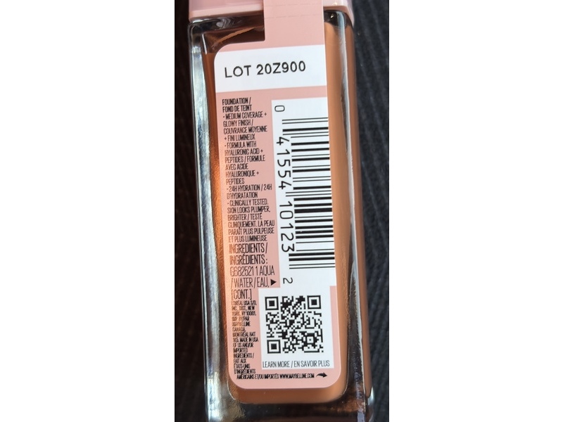 Maybelline New York Lifter Plump & Glow Foundation, 359 Neutral, 1 fl oz/30 ml