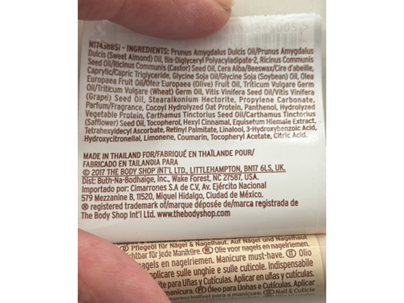 The Body Shop Nail & Cuticle Manicure Oil, Almond, 1.8 mL