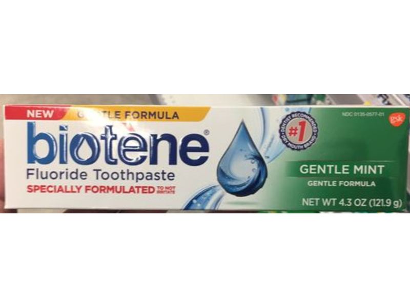 Biotene Fluoride Toothpaste, Gentle Mint, 4.3 oz/121.9 g