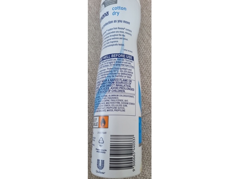 Rexona Antiperspirant Cotton Dry, 150 g