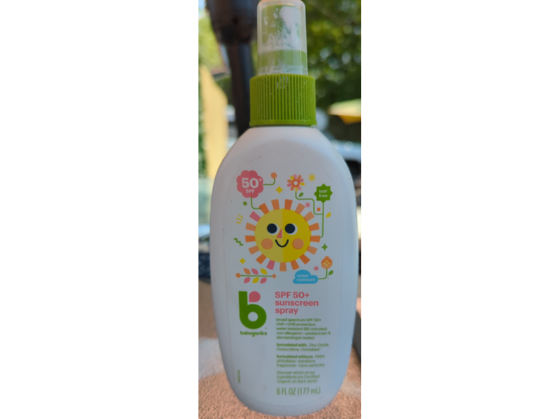Babtganics Sunscreen Spray, SPF 50+, 6 fl oz177 mL