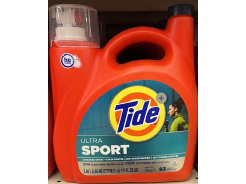 Tide Ultra Sport Laundry Detergent, 83 Loads, 117 fl oz/3.46 L