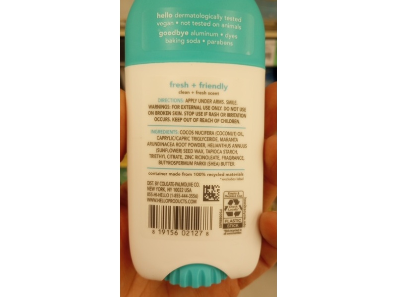 Hello Deodorant, Clean + Fresh, 2.6 oz/73 g, Pack Of 3