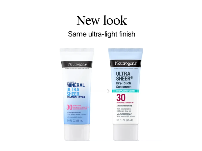 Neutrogena Mineral Ultra Sheer Dry-Touch Sunscreen Lotion, SPF 30, 3 fl oz/88 mL