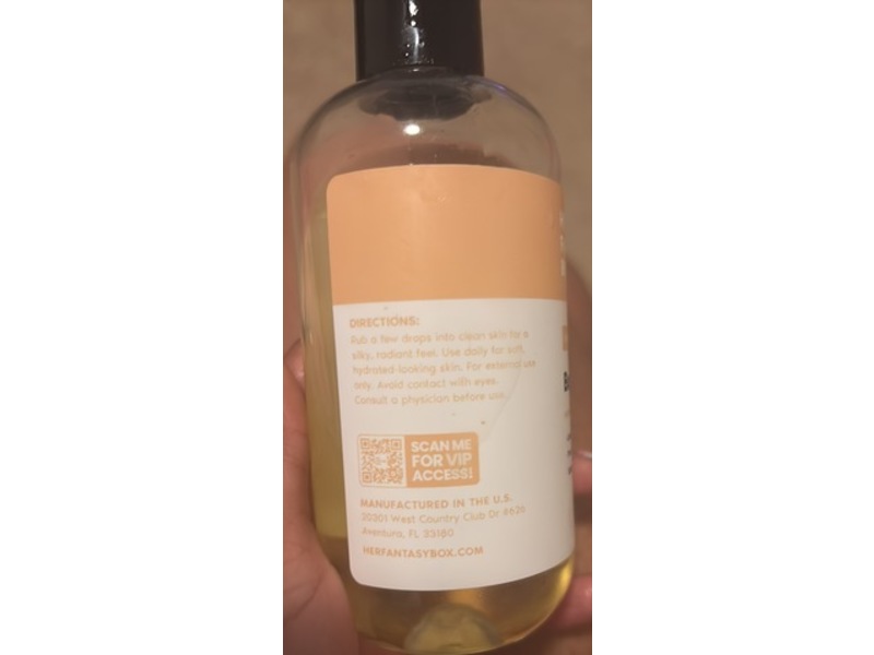 Her Fantasy Box Body Splash Hydrating Body Oil, Vanilla Drip, 8 fl oz