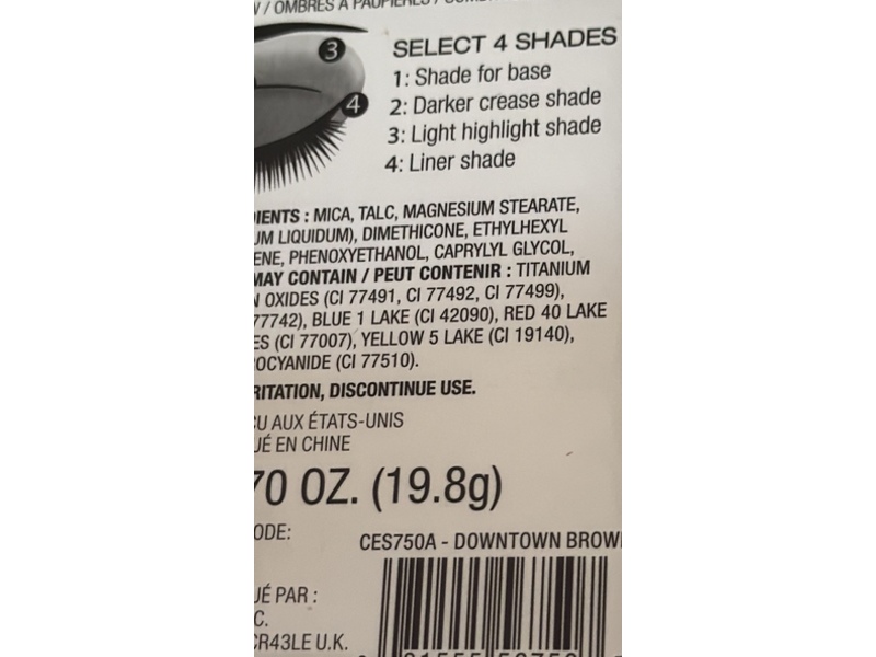 L.A. Colors 18 Color Eyeshadow Palette, Downtown Brown, 0.70 oz/19.8 g