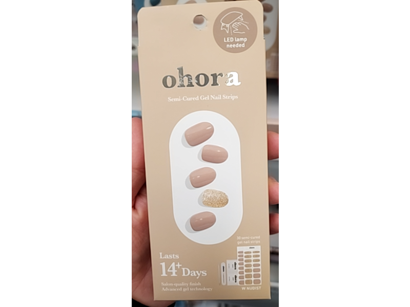 Ohora Semi-Cured Gel Nail Strips Kit, Nudist, 30 Count