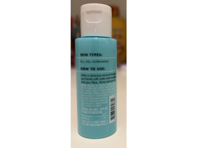 e.l.f. Holy Hydration! Daily Cleanser, Hyaluronic Acid + Ceramides, 1.01 fl oz/30 mL