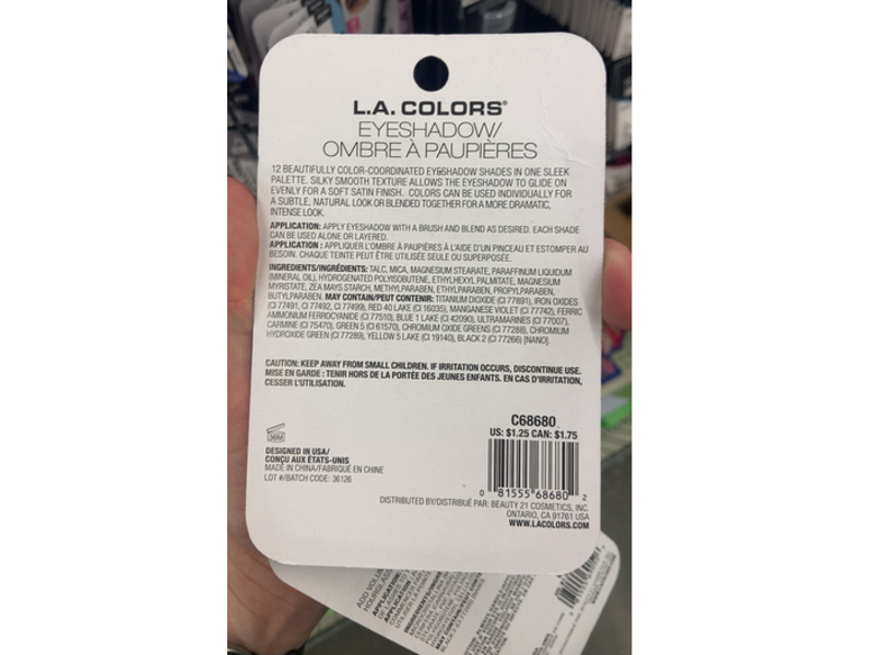 L.A.Colors Nude Color Coordinated Eyeshadow, Traditional, 0.42 oz/12 g