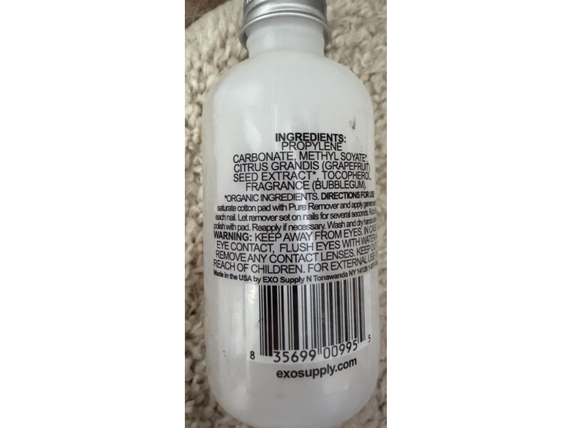Exo Nail Polish Remover, Bubblegum, 4 fl oz/118 mL