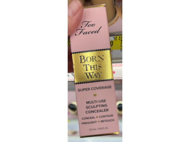 Too Faced Born This Way Super Coverage Multi-Use Sculpting Concealer, Almond, 0.45 fl oz/13.5 mL