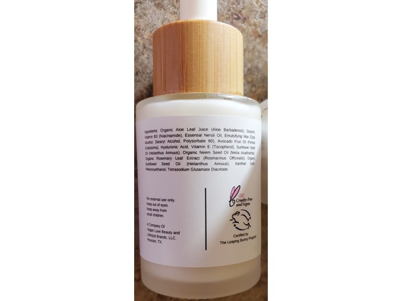 Vegan Luxe Esthetics Niacinamide & Hyaluronic Acid Serum, Essential Neroli Oil, 1 fl oz/30 mL