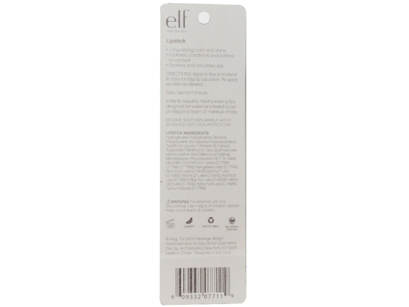 e.l.f. Cosmetics Lipstick, 7711 Sociable, 0.12 oz/3.5 g