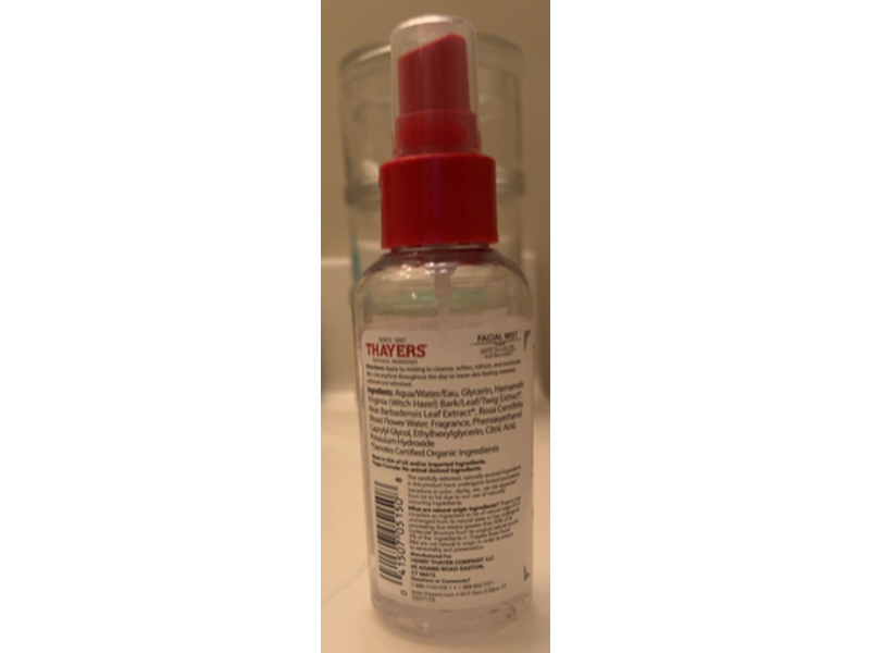 Thayers Witch Hazel Facial Mist, Rose Petal, 4 fl oz/118 mL