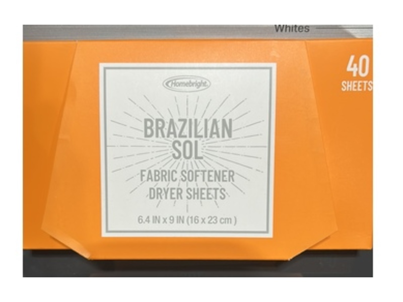 Homebright Brazilian Soil Fabric Softener Dryer Sheets, 40 Count