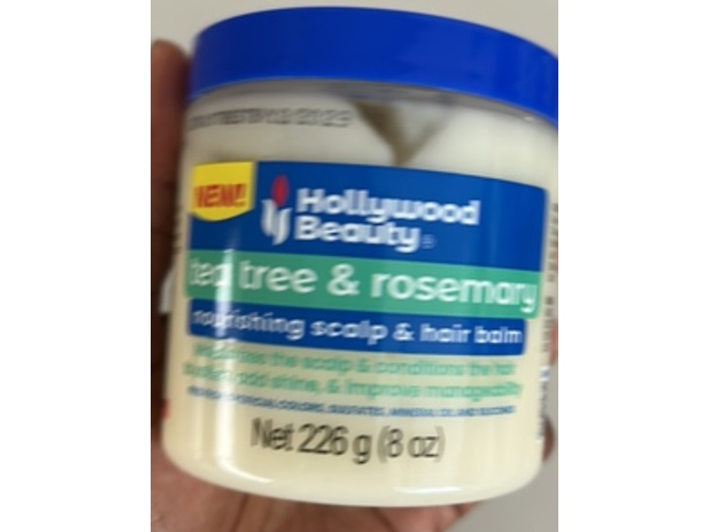 Hollywood Beauty Nourishing Scalp & Hair Balm, Tea Tree & Rosemary, 8 oz/226 g