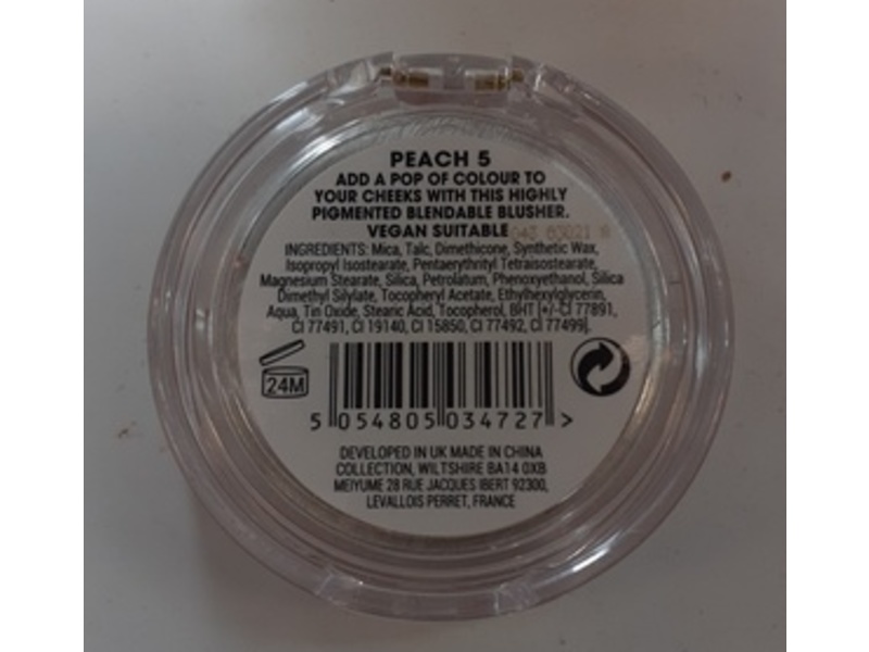 Collection Cosmetics Blush, Peach 5, 4 g