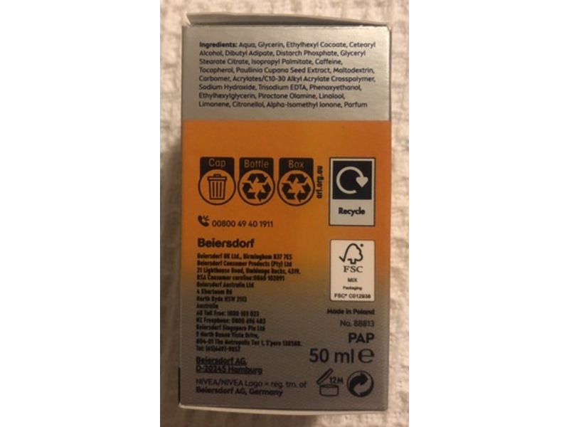 Nivea Men Active Energy Moisturising Cream, Caffeine + Guarana, 50 mL