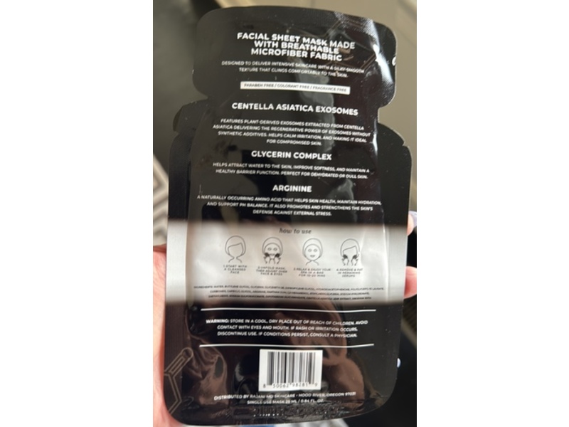 Rajani MD Exosomes Sheet Mask, Amino Acids, Hyaluron + Centella, 0.84 fl oz/25 mL