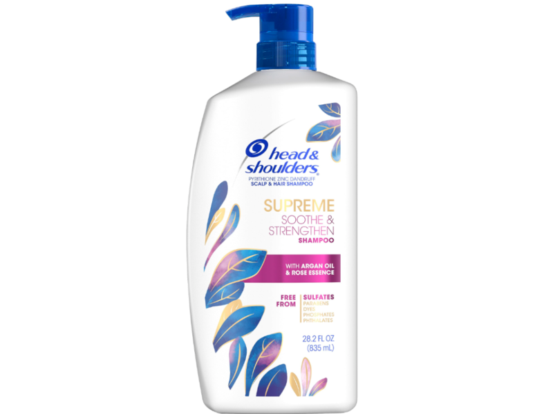 Head & Shoulders Supreme Soothe & Strengthen Shampoo, Argan Oil & Rose Essence, 28.2 fl oz/835 mL