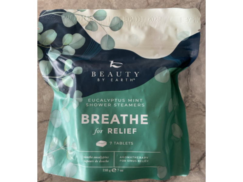 Beauty By Earth Shower Steamers Breath Relief, Eucalyptus Mint, 7 oz/198 g, 7 Count