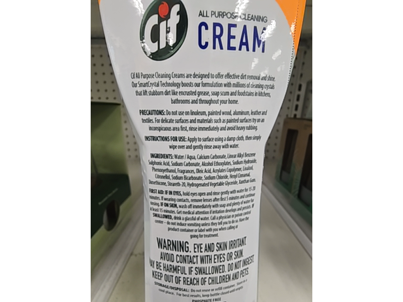 Scrub Daddy Cif All Purpose Cleaning Cream, Original, 16.9 fl oz/500 mL
