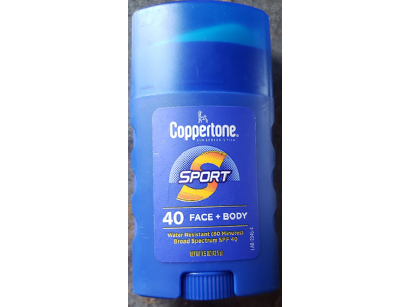 Coppertone Sport Face+Body Sunscreen, SPF 40, 1.5 oz/42.5 g