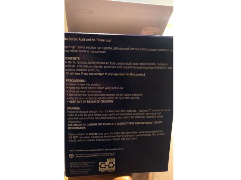 Up & Up Saline Solution, Sensitive Eyes, 12 fl oz/355 mL, Twin Pack