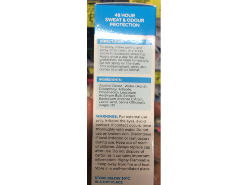 Dermal Sweat Control Spray, 60 mL