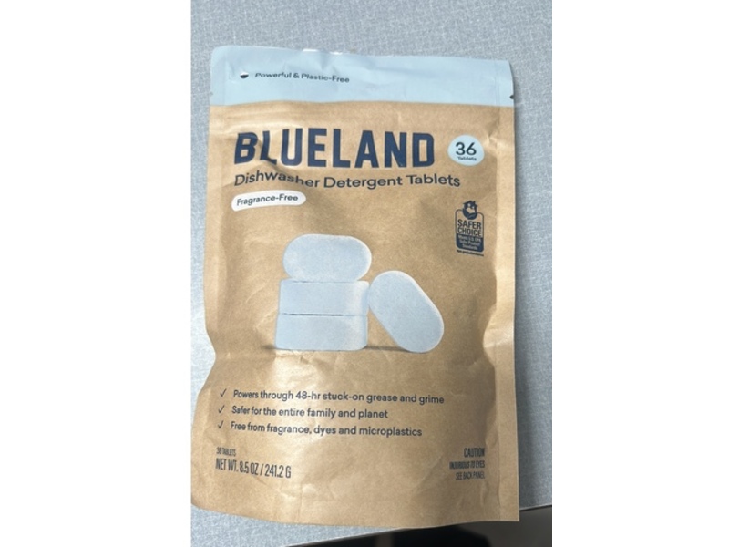 BlueLand Dishwasher Detergent Tablets, Free & Clear, 8.5 oz/241. 2 g, 36 Count