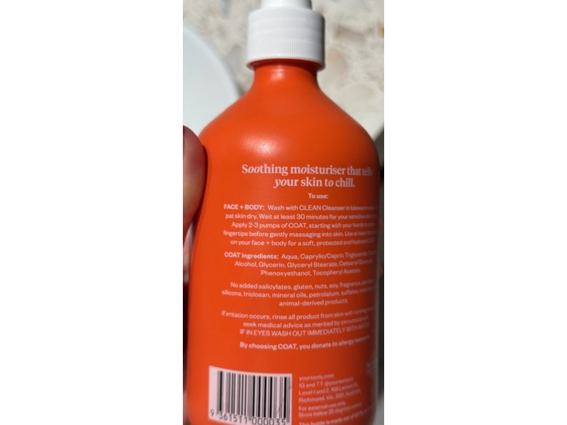 Yours Only Face+Body Moisturiser, Coat, 16.9 fl oz/500 mL