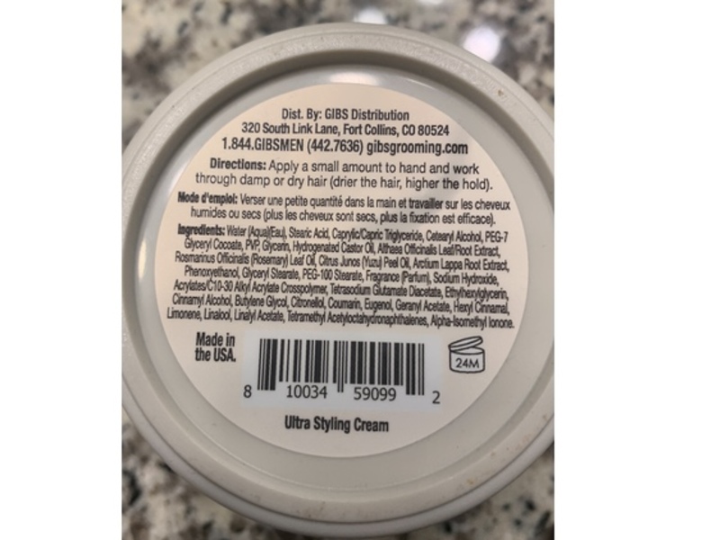 GIBS Ultra Styling Cream, Firm Hold, 4 oz/113 g