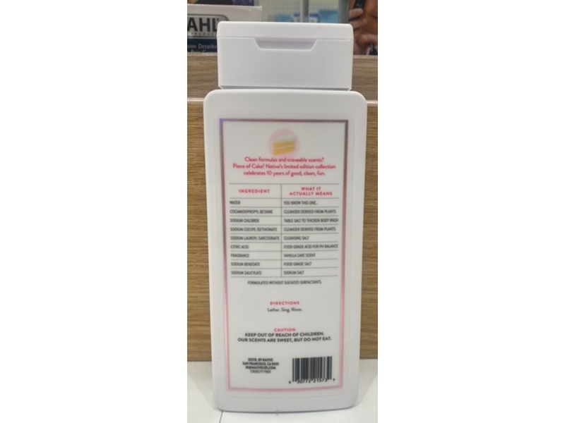 Native Body Wash, Piece Of Cake, 18 fl oz/532 mL