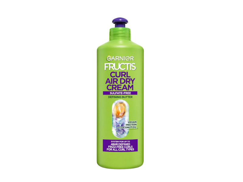 Garnier Fructis Curl Nourish Air Dry Cream Defining Butter, Vegan Protein + Coconut Oil, 17 fl oz /500 mL